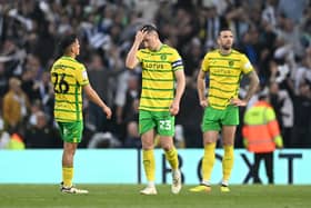 Kenny McLean of Norwich City reacts during the Sky Bet Championship Play-Off Semi-Final 2nd Leg match between Leeds United and Norwich City at Elland Road on May 16, 2024 in Leeds, England. (Photo by Michael Regan/Getty Images)