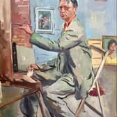 A self- portrait in the studio by Philip Naviasky.
