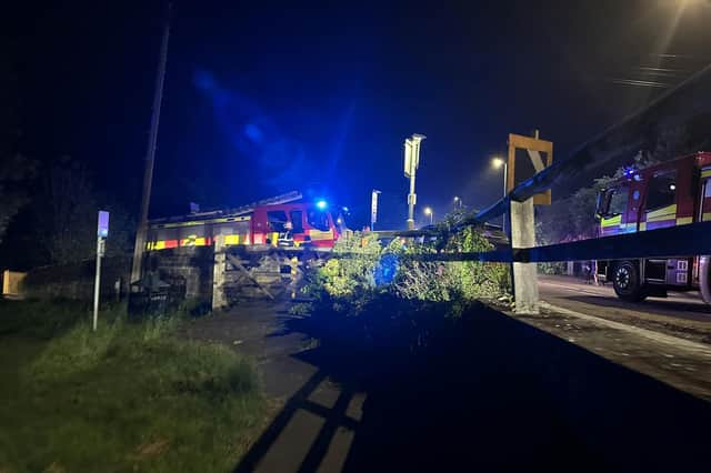 Emergency services pictured at the scene of the crash, which happened on Burnley Road, Mytholmroyd. Photo by Stephen King