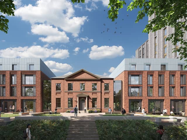 A CGI image showing what the redeveloped Springfield House site could look like. 