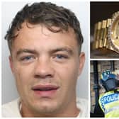 Police raided the home of Jordan Westmoreland and found drugs, a £35,000 Rolex and £15,000 in cash. (pics by WYP / Getty / National World)
