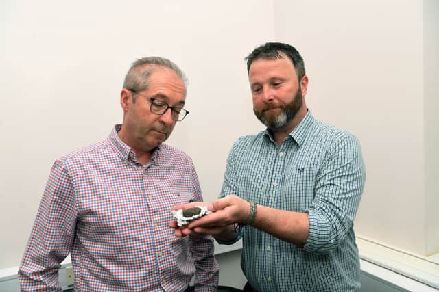 Dan Charlton has taken the suspected meteorite to be assessed at the University of Leeds by 
Professor Simon Kelley