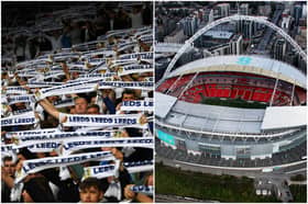 Thousands of Leeds United fans are heading to Wembley this weekend for the Championship play-off final against Southampton. Pic: Jonathan Gawthorpe/Network Rail Air Operations