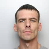 Hunter (pictured) wa sjailed for five years at Leeds Crown Court for stabbing his pal. (pic by WYP)