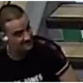 Police have released CCTV footage of a man following a sexual assault on a train to Wakefield in April. Pic: British Transport Police