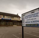 The Old Peacock pub at Elland Road, Leeds, gets ready for the playoff final this Sunday (May 26). Photo: Simon Hulme
