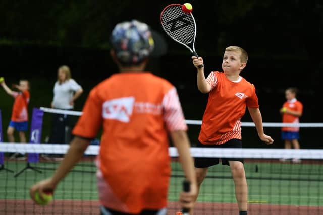 Children pictured playing at Roundhay Park tennis courts in 2019.