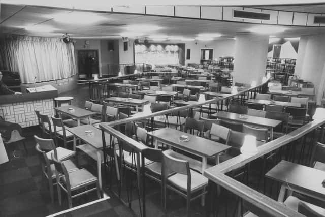 Inside the Crossgates Working Men's Club, pictured in 1977. 