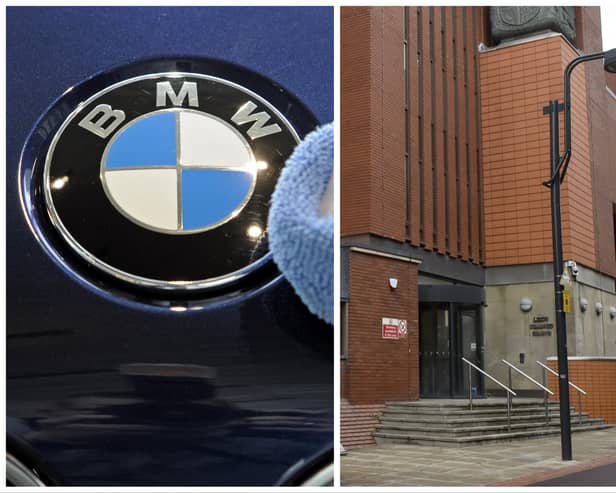 Karl Jackson was sentenced at Leeds Crown Court for the theft of the BMW