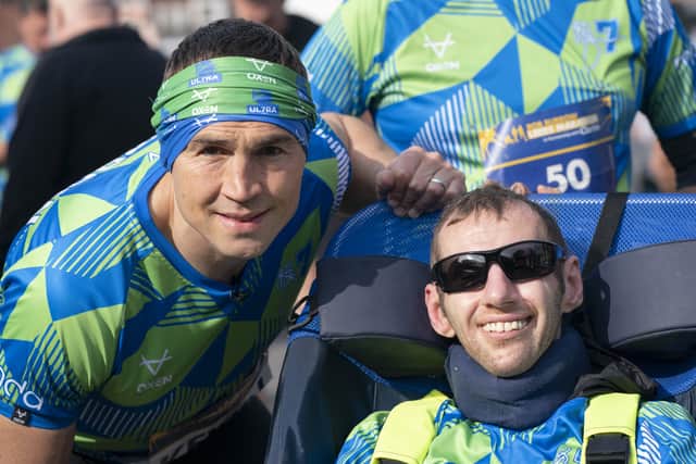 The friendship shared by Kevin Sinfield, left, and Rob Burrow came to represent a beacon of hope in difficult times. Photo: Danny Lawson/PA.