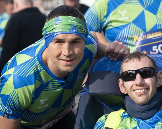 The friendship shared by Kevin Sinfield, left, and Rob Burrow came to represent a beacon of hope in difficult times. Photo: Danny Lawson/PA.