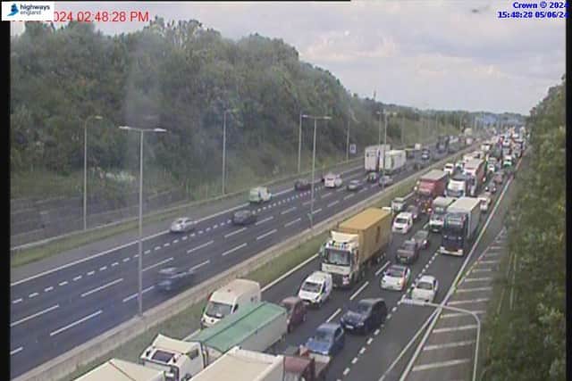 There is miles of traffic on the M62 westbound.