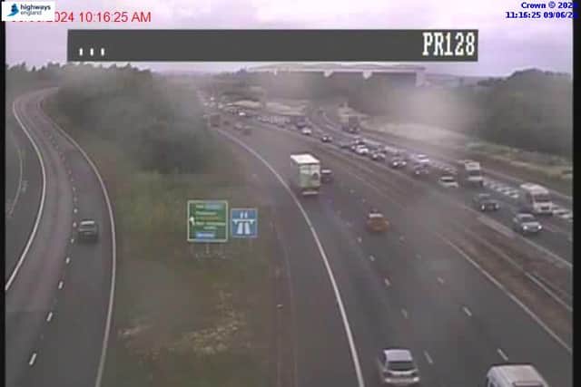 Traffic is building on the M1 northbound.