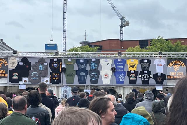 One of the Foo Fighters merchandise stands 