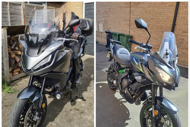 Motorbikes belonging to Craig Hurst (left) and Dr Helen Chapman were stolen in Leeds within the space of a few days and both advertised on the same Instagram page.