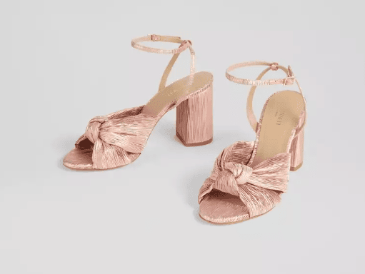 Eliana Pink Crinkle Satin Sandals