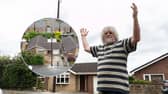 Philip Waller, 65, returned from a shopping trip last week to find that a broadband firm had erected the pole outside his house in Barnsley, South Yorks. Lee McLean/SWNS