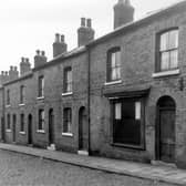 A long view of Lincoln Field Row in October 1958 showing far right number 35 (numbers descend in an odds sequence left towards Cherry Row). Number 35 has been a shop, although it looks as though it is no longer used as one. The 1932 Kelly's Directory of Leeds lists no 35 as being occupied by Harry Bowes, grocer.