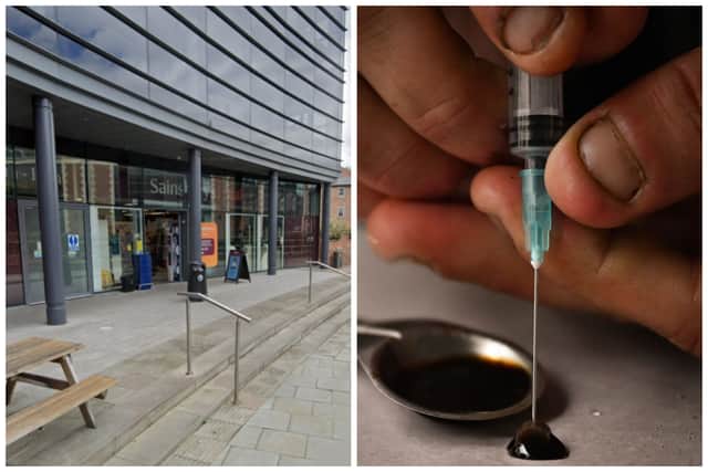 Haley targeted Sainsbury's stores, including one on Brewery Place (pictured), and threatened to stab staff with needles if they tried to stop him stealing.  (pics by Google Maps / Getty)
