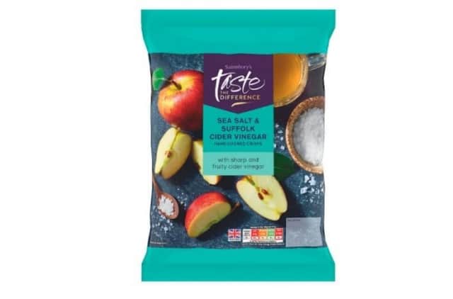Taste the Difference sea salt and Suffolk cider vinegar crisps from Sainsbury's Picture: Sainsbury's