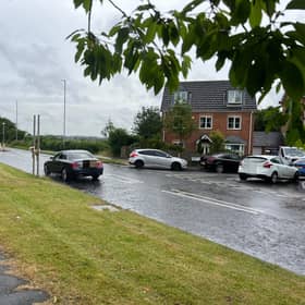 The scene of the crash, near Redbarn Close, Thorpe Lane, Middleton, Leeds.
