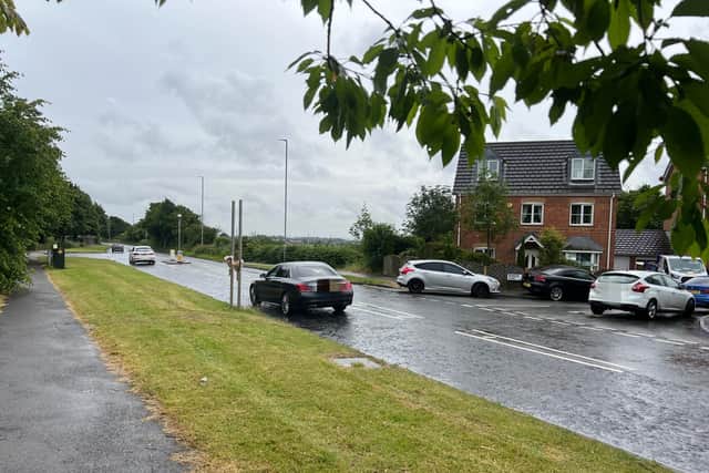 The scene of the crash, near Redbarn Close, Thorpe Lane, Middleton, Leeds.
