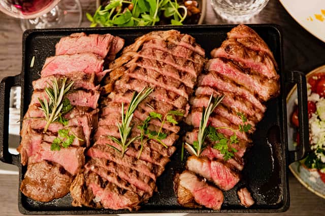 The steaks that are served for the all-you-can-eat Sunday roast. Credit: KöD London