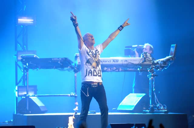 H.P. Baxxter of Scooter performs during the VIVA Comet 2010 award show at Koenig-Pilsener-Arena on May 21, 2010 in Oberhausen, Germany. The popular techno act is to tour the UK in late 2024 after their performance at Creamfields North 2024. (Photo by Stefan Menne/Getty Images)