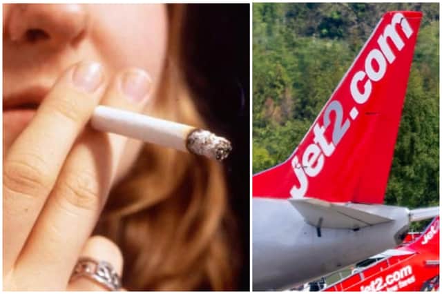 Drunken Woolley lit a cigarette in the toilet on the Jet2 flight from Turkey to Leeds Bradford after being abusive. (pics by PA Wire / National World)