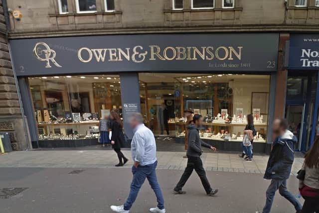 Wickins targeted the jewellers in Leeds city centre when he tried to switch a £7,000 ring with a fake. (pic by Google Maps)