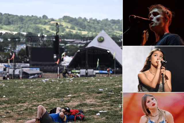Sam Fender, Olivia Rodrigo and Taylor Swift are likely candidates to perform at Glastonbury 2025 - but who is the bookies' favourite for the Pyramid Stage next year? (Credit: Getty Images)