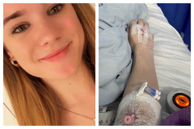 Gilana Milner, 19, was working in an animal rescue centre when dog Hugo lunged at her.
