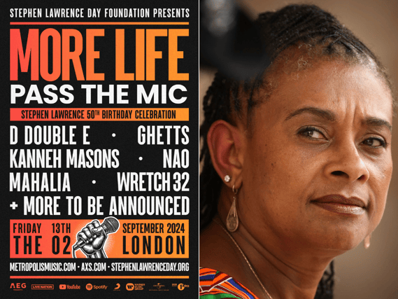 On what would have been his 50th birthday, Baroness Lawrence (pictured) alongside the Stephen Lawrence Day Foundation are to celebrate his life with "More Life - Pass The Mic" in September 2024 (Credit: Live Nation/SLDF/Getty)