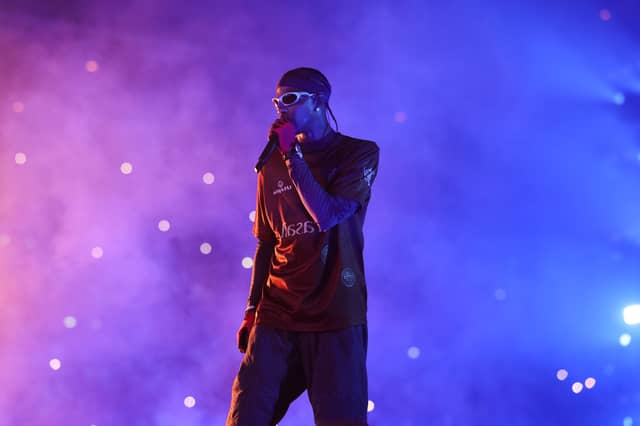 Travis Scott brings his "Utopia Presents Circus Maximus" world tour to the United Kingdom this week, with dates in London and Manchester (Credit: Getty Images)