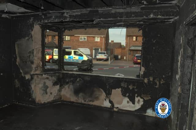 Fire damage inside the family home.