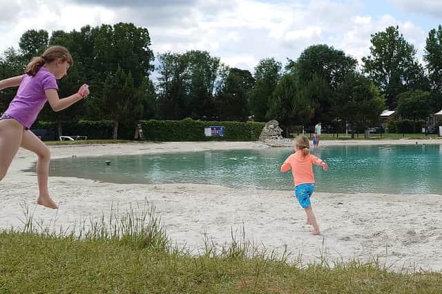 The lagoon at Eurocamp La Croix du Vieux Pont in Berny-Rivière, Paris, made this rural retreat feel like a beach trip. Picture: Jamie Jones