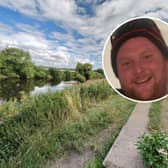 Police are searching for Nathan Stanley, inset, who was last seen entering the River Aire near The Island Knottingley, pictured.