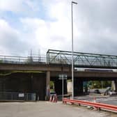 The Wellington Road (A58) footbridge.