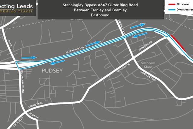 Stanningley bypass westbound diversion from July 24