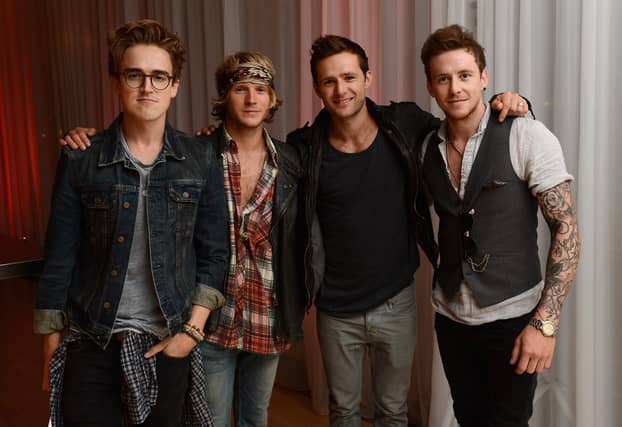 (L- R) Tom Fletcher, Dougie Poynter, Harry Judd and Danny Jones of McFly; the group are one of the three headline acts performing this weekend at Camp Bestival Dorset 2024. (Credit: Ian Gavan/Getty Images for Sony Pictures)