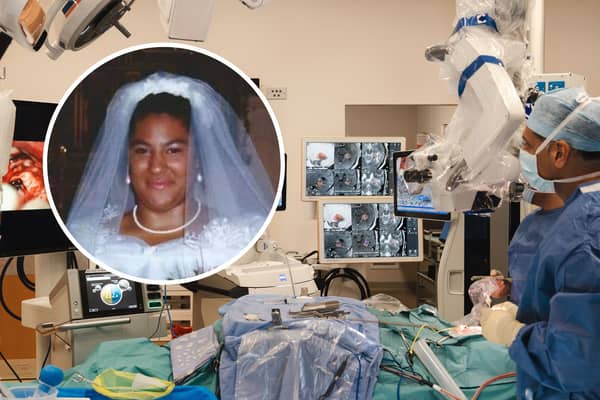 Michelle Hicks, 55, from Horsforth, who woke up in hospital in Leeds and was told she had a brain tumour, has benefited from revolutionary new technology.