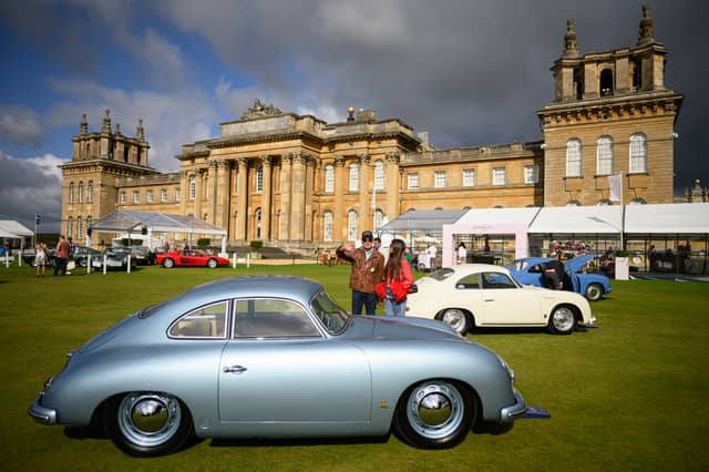 A 1955 Porsche 356 Pre A Coupe is seen during the Salon Prive classic car event at Blenheim Palace on August 30, 2023 in Woodstock, England. The four-day annual event is the UK's longstanding celebration of all things motor, with rare collector cars and luxury brands, and culminating in a public day showcasing supercars and classics on September 2. (Photo by Leon Neal/Getty Images)