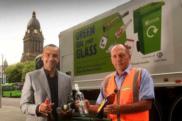 Residents can put glass into their green household recycling bins.