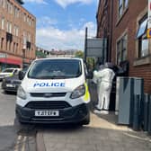 A forensic scene has been put in place near to The Bridge Bar on the corner of Call Lane.
