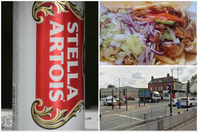 Robinson blew over the limit and had a can of Stella and a kebab while driving on Middleton Grove and Dewsbury Road, all while he was banned. (pics by Getty / National World / Google Maps)