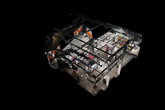 A doll house look at the virtual tour shows an incredible view of the exhibition space