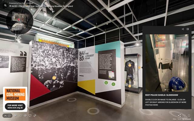 84/85 – The Longest Year exhibition at the National Coal Mining Museum for England.is now a virtual interactive 3D tour, with pop-up information hotspots, including powerful photographs, artefacts, quotes and audio recordings.