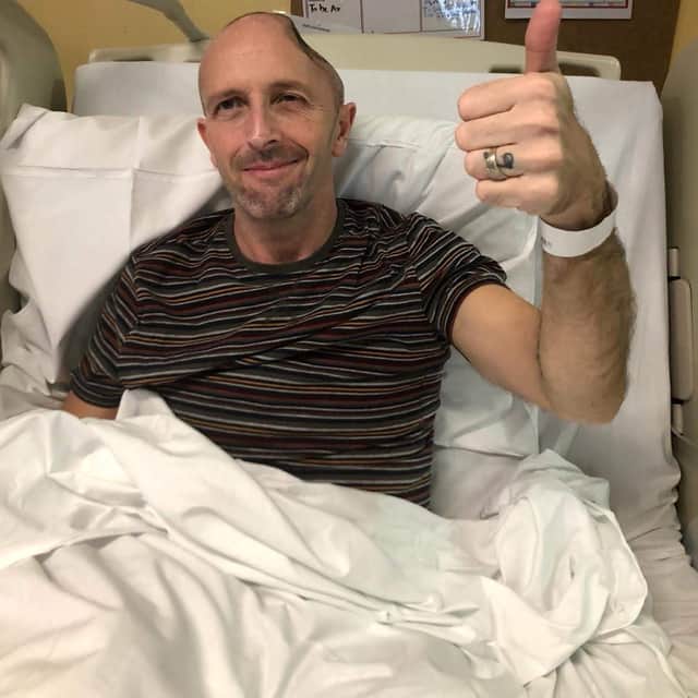 Geoff Smith in hospital.