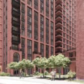An artist's impression showing what the the new apartment blocks on land next to Armley Gyratory on Armley Road could look like, according to plans published as part of a design and access statement on Leeds City Council's website.