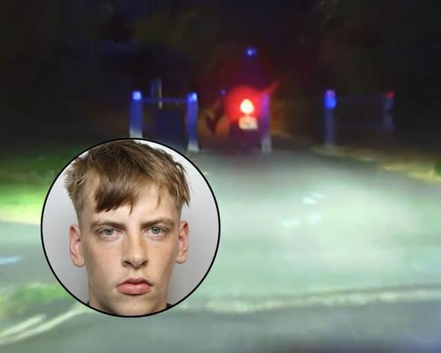 Drug dealer on moped crashes and falls into a stream